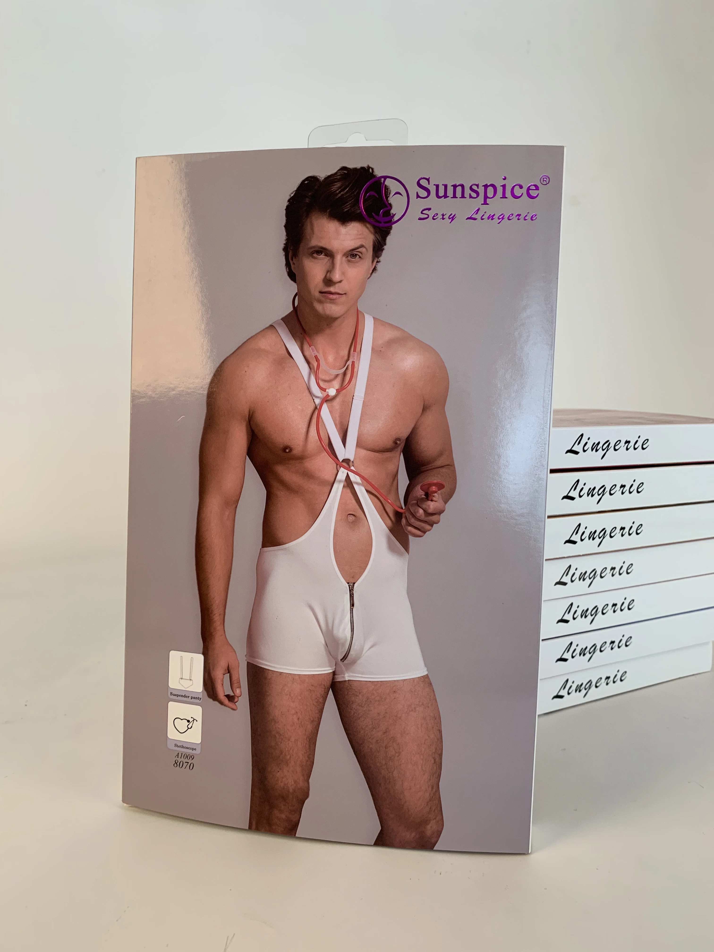 white mesh funny nurse cross should strap open crotch metal zipper match stethoscope sexy costumes adult men underwear boxer