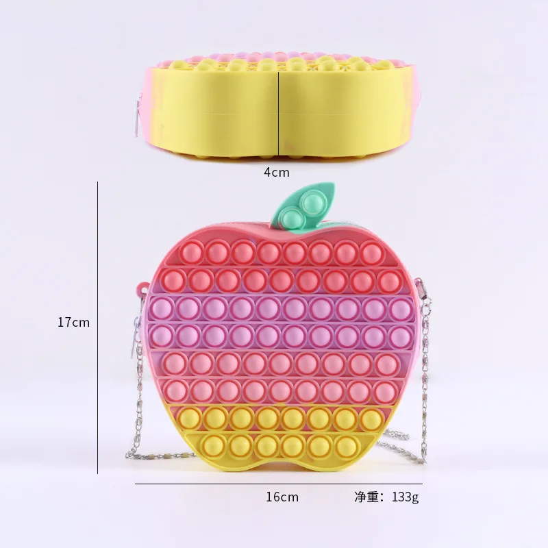 Cute Bag Fidget Toys Relive Stress Toy Rainbow Push Bubble Dimmer Anti stress Toy Children Sensory Game Backpack