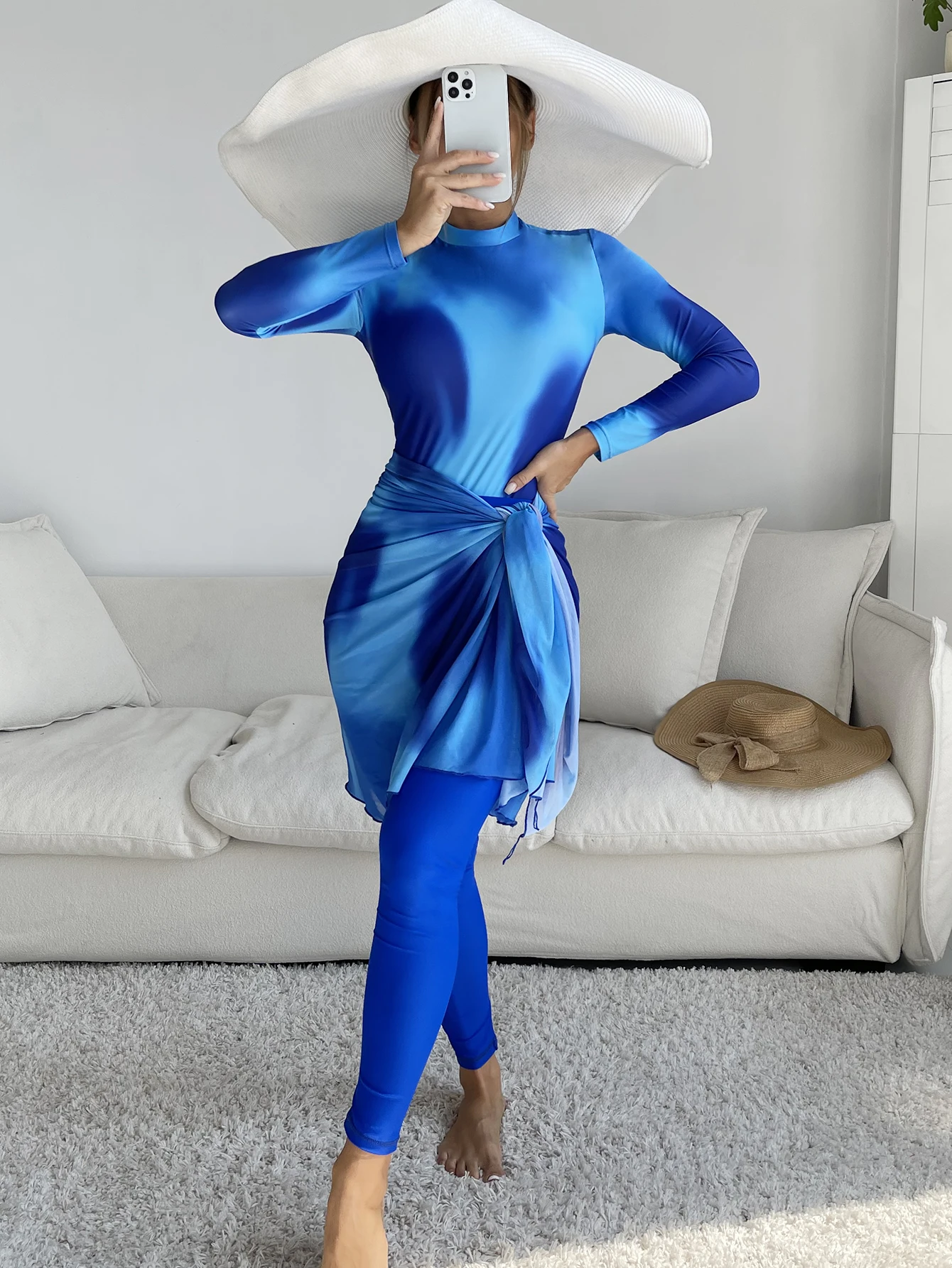 Muslim Modest Long Sleeve Burkinis swimwear for women Full Cover Islamic Hijab maillots de bains musulmans maillot femmal