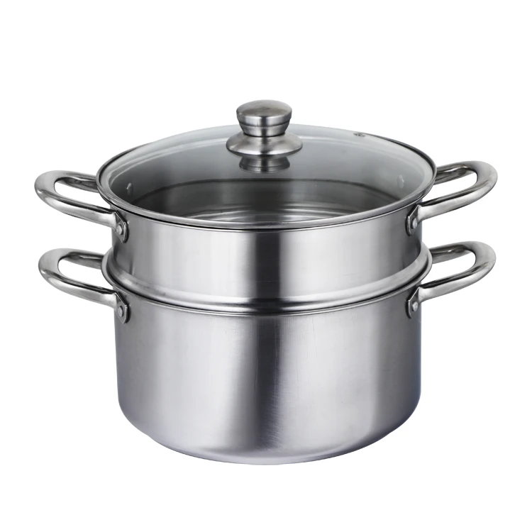 Stainless steel steamer pot double layer stainless steel food steamer pot