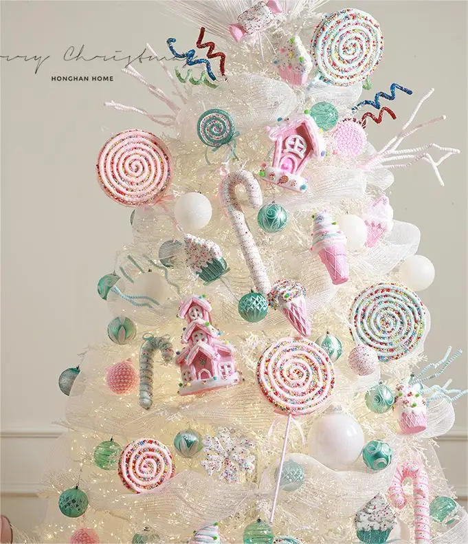 Christmas Festive & Party Supplies Multicolor Lollipop With Bow Polymer Clay Christmas Candy Ornaments