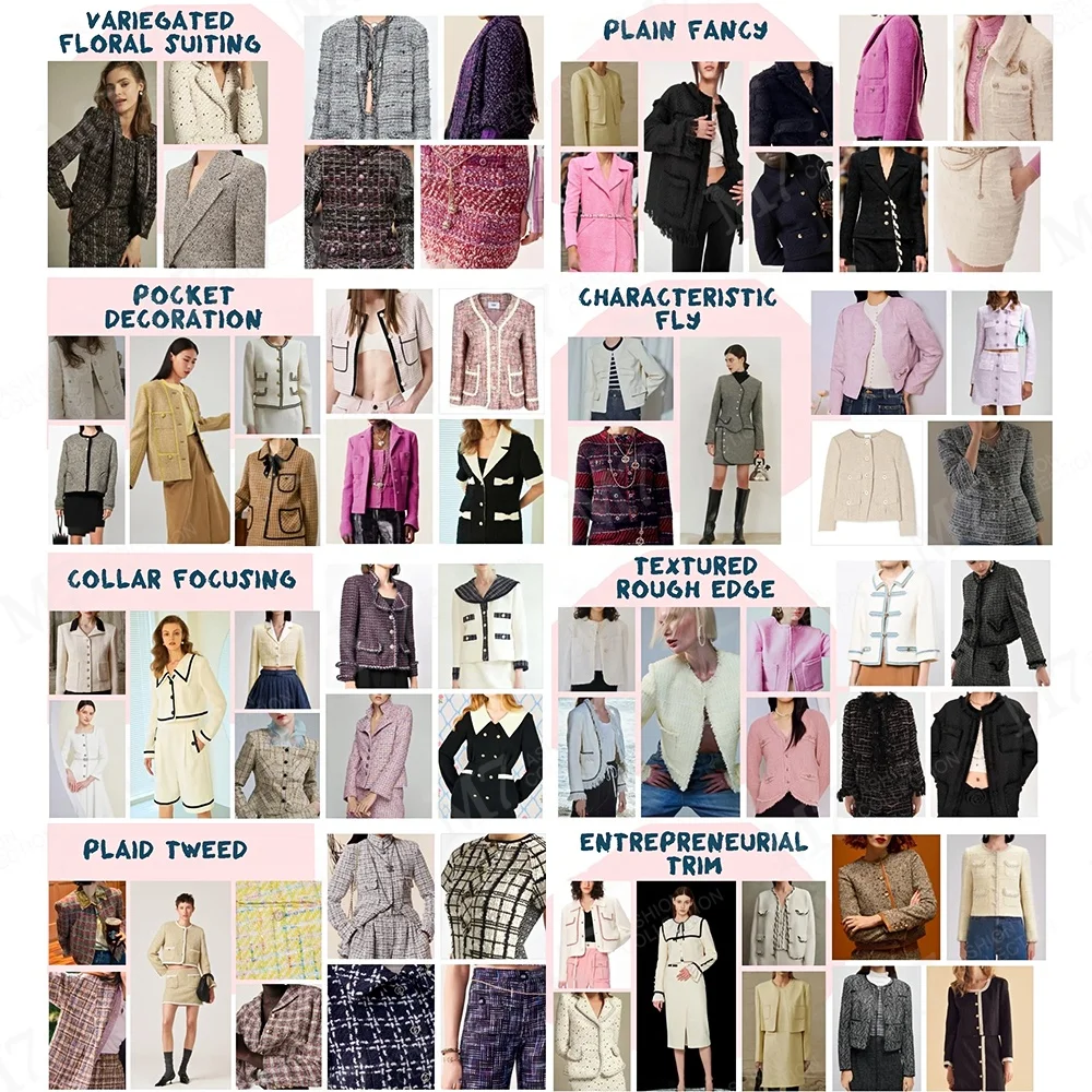 Новый стиль оптовая продажа элегантная полиэфирная красочная синяя металлическая Серебристая твидовая ткань для пальто костюма