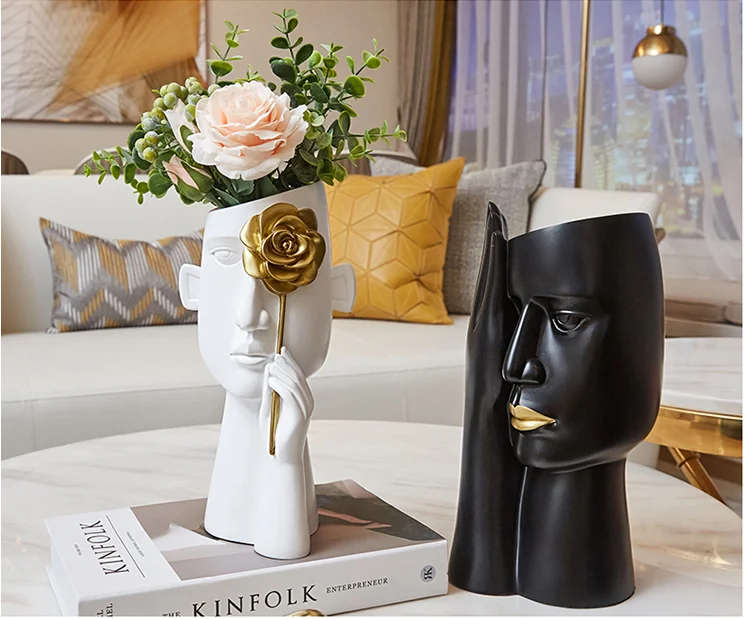 
Nordic creative resin vase decoration storage multi-purpose home decoration home decoration items 