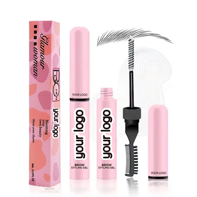 Private Label Double Head Hold Brows Laminated Eyebrow Glue Styling Gel Long-Wear Wild Eyebrow Liquid for Enhanced Eyes Makeup