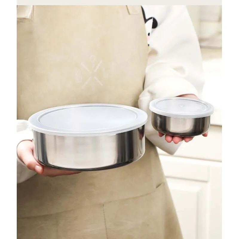 Hot Sale 5-Piece Stainless Steel Mixing Bowl Set Modern Fresh Box Design Sustainable Feature Minimum Order 100pcs