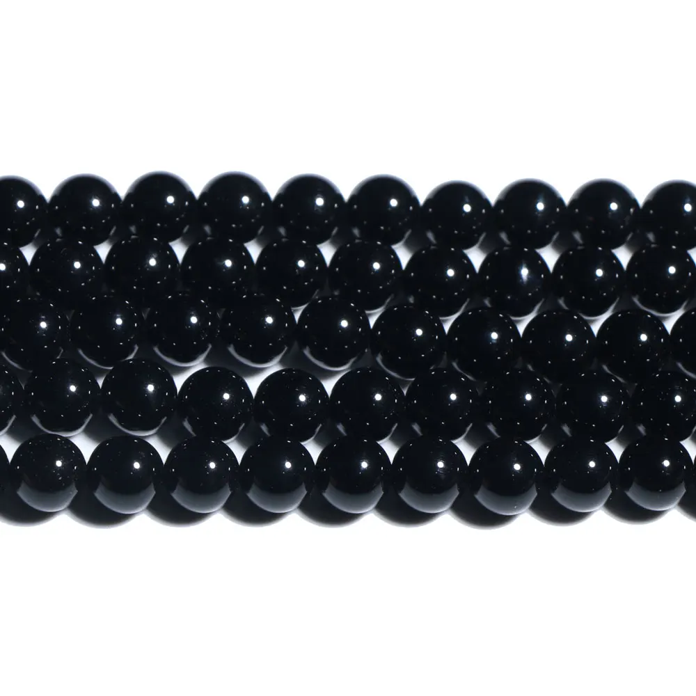 Wholesale Round Loose Gemstone Beads Strand 4/6/8/10/12mm Natural Black Agate Onyx Stone Beads For Jewelry Making