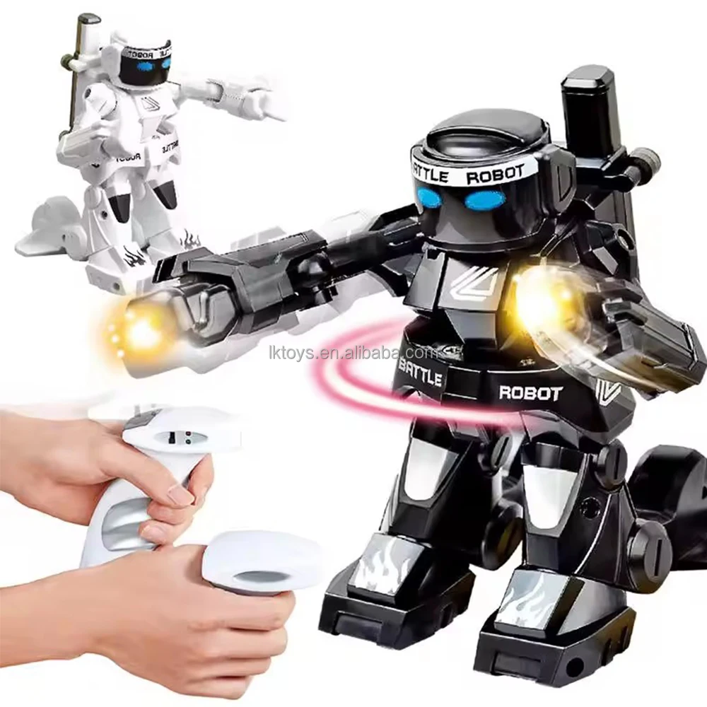New 2.4G Rc Battle Robot Toys 2-person Competition Fighting Robot Light Sound Remote Control Robot For Kids