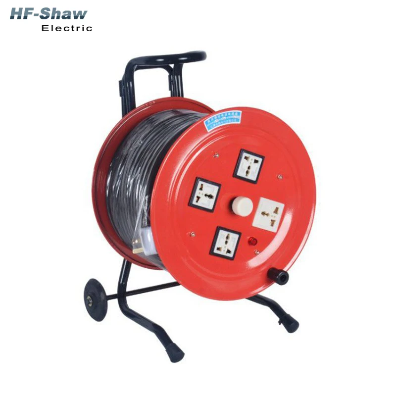 Высококачественный Универсальный удлинитель кабеля для катушки, электрические выдвижные прицепы, 50 м, стенд, промышленный маленький барабан, тип питания