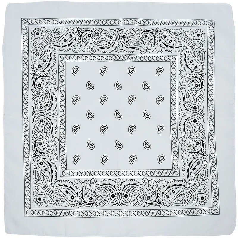 High Quality Double Sided Printed Paisley Bandana Square Cotton Custom Bandana Scarf in stock