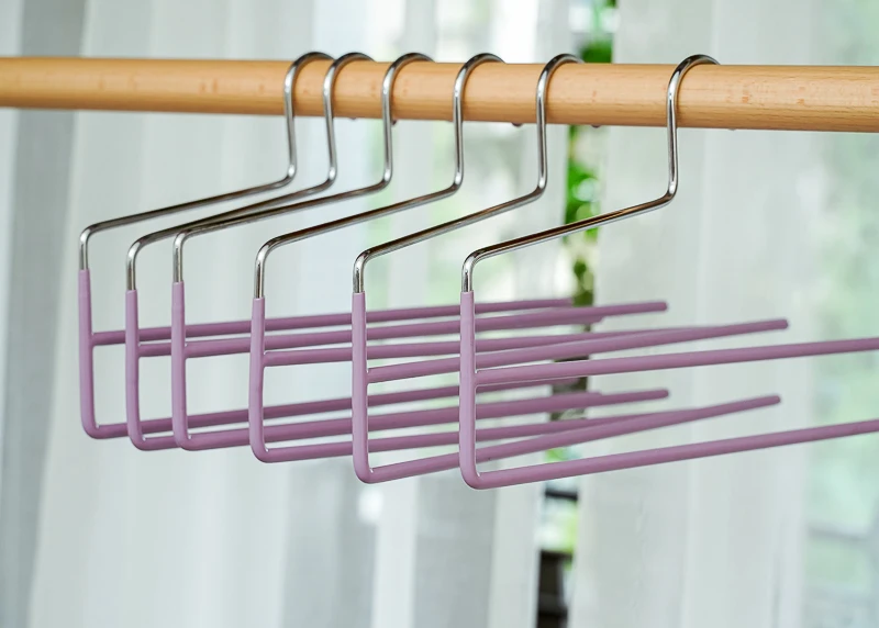 Colorful Open End PVC Coated Metal Trousers Hanger Z Shaped Pants Hanger