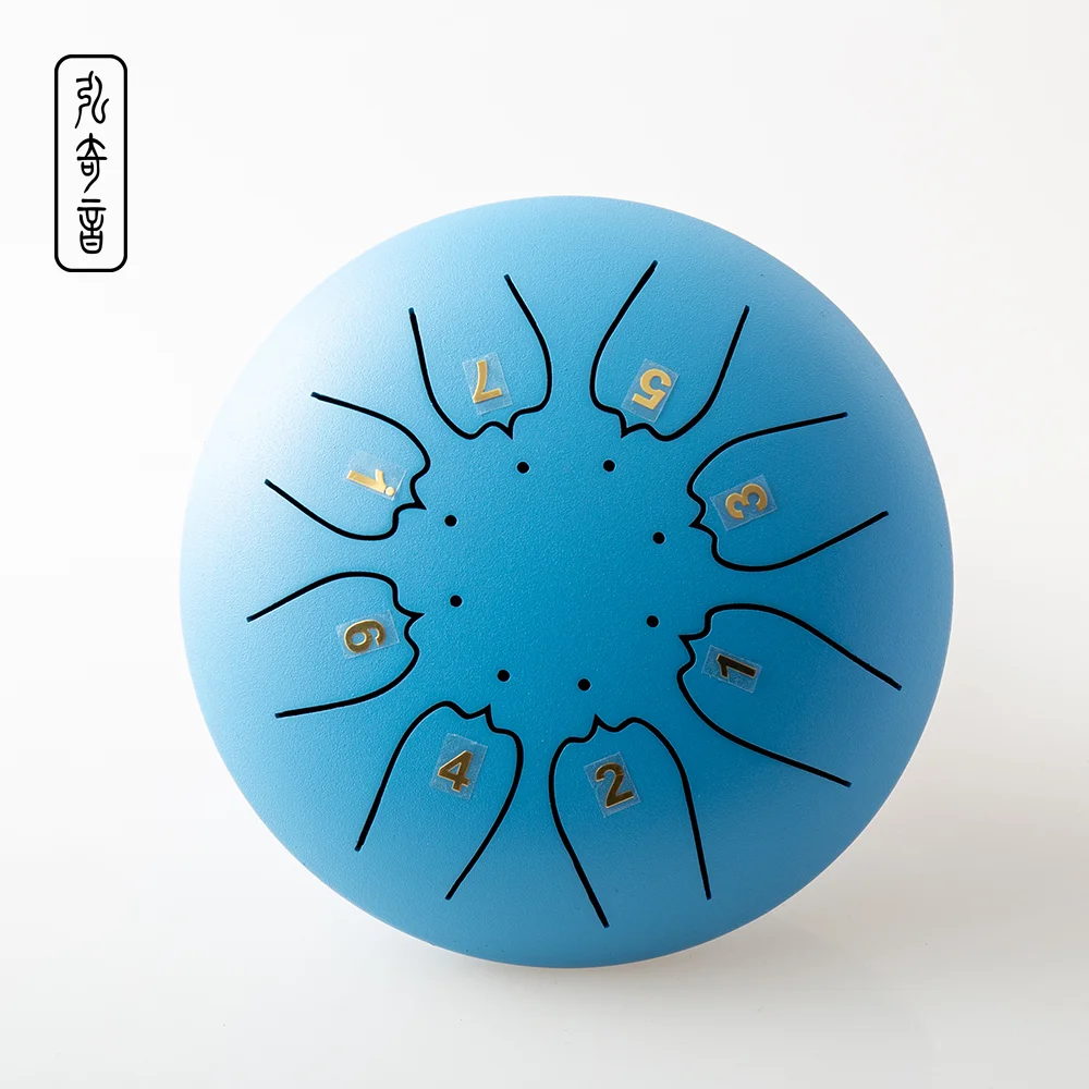 Tamburi Harmonic Guda 8 Note 6 Inch Zen Alloy Steel Tank Slit Handpan High Quality Tongue Drum