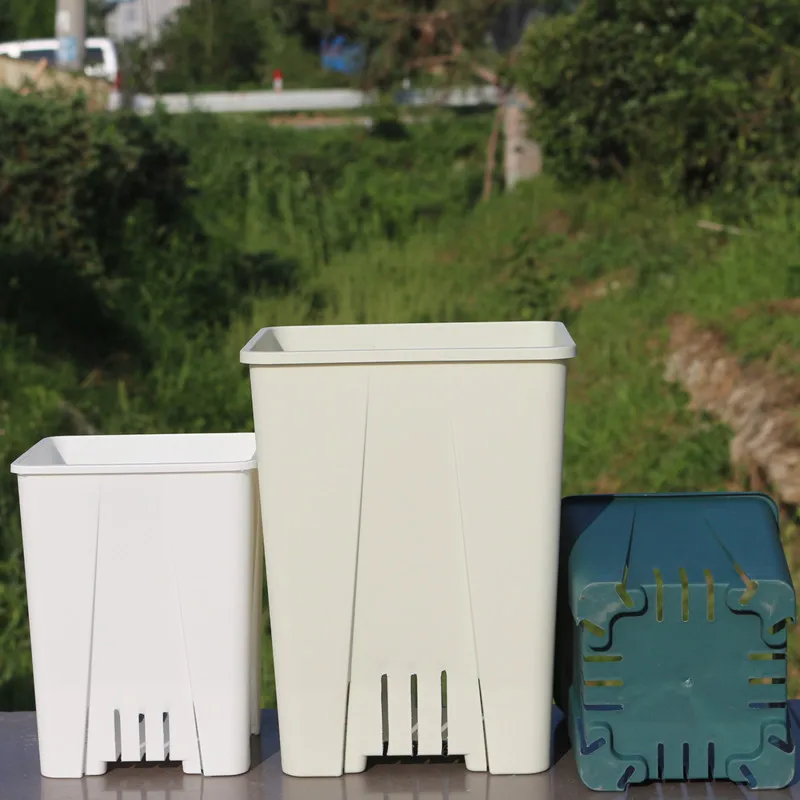 New arrival Rectangular Plastic Flower Pot Planter Succulent Square Plastic Pot Artificial Plants Large Resin Flower Pot