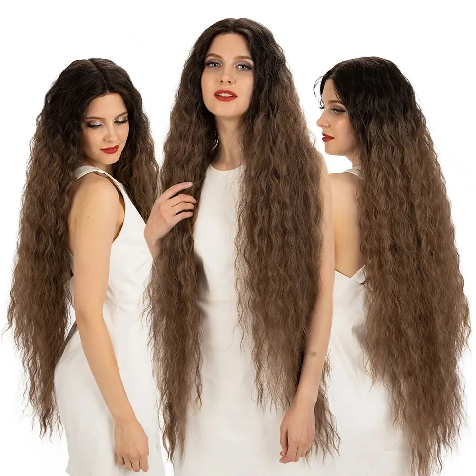 Ombre Wig Women Synthetic Lace Front Wigs Blonde for Black High Quality Premium Fiber Heat Resistant Long Curly Wigs Synthetic