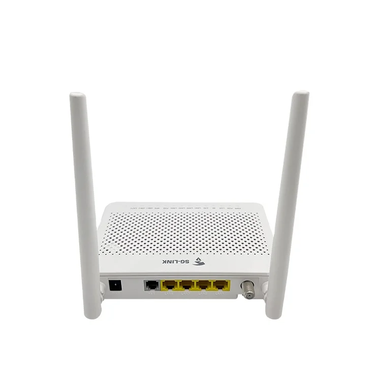 SG8151 4GE+1POTS+CATV+WIFI5+2USB Customized Logo XPON ONT WIFI6 Fiber Optical Network Unit Wireless Dual antenna Band ONU OEM