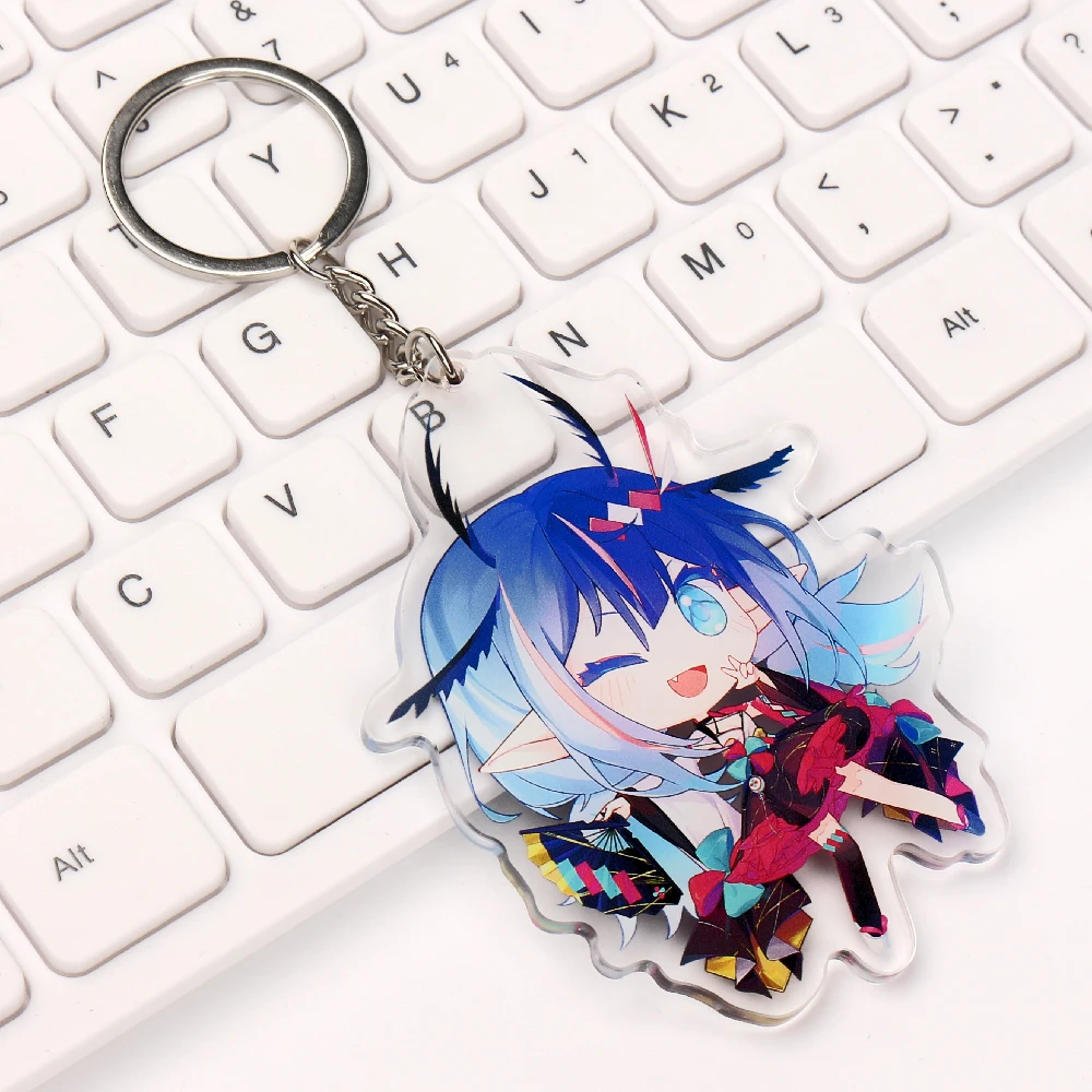 Customizable Coloured High Quality Diy Hot Stamp Cartoon characters Animals Plastic Acrylic Keychain Key Chains