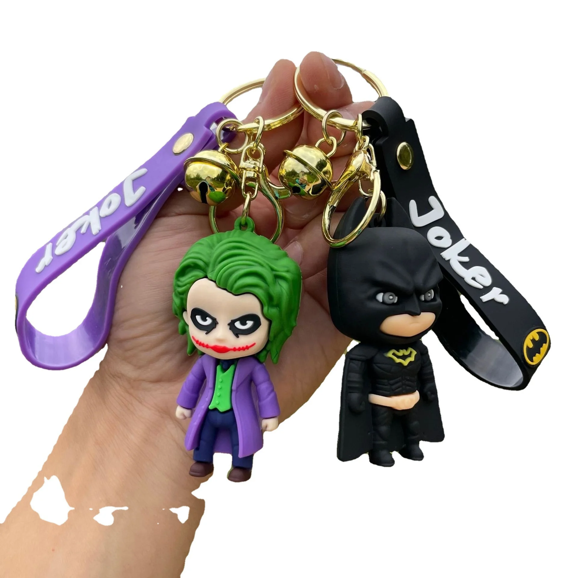 US DC Comics superhero The Dark Knight toy keychain Cartoon Silicone doll small gift pendant Wholesale PVC KeyChains Accessories
