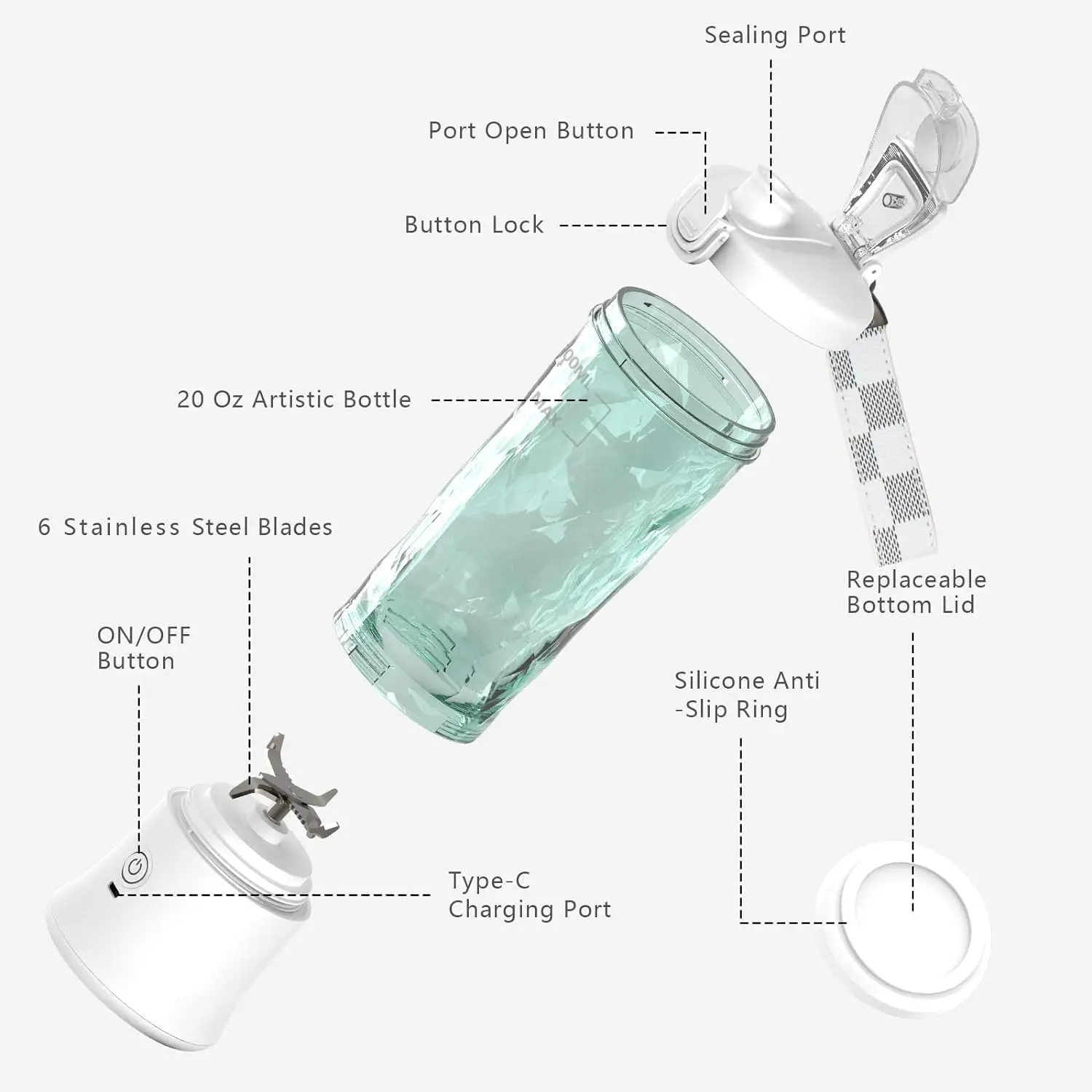 2024 new product small blender portable personal portable blender wholesale blender smoothie portable 600ml portable blender