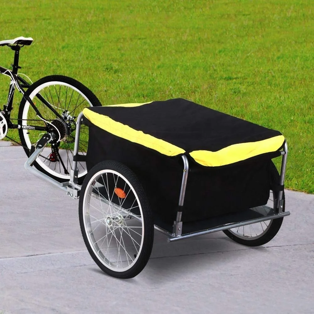 
Heavy Duty Garden Enclosed Folding Bicycle Bike Cargo Storage Cart and Luggage Trailer 
