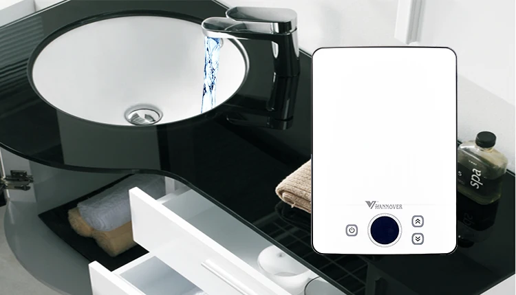 Hannover DSC  ODM wall mounted adjustable temperature electric tankless instant water heaters geyser no tank kitchen faucthet