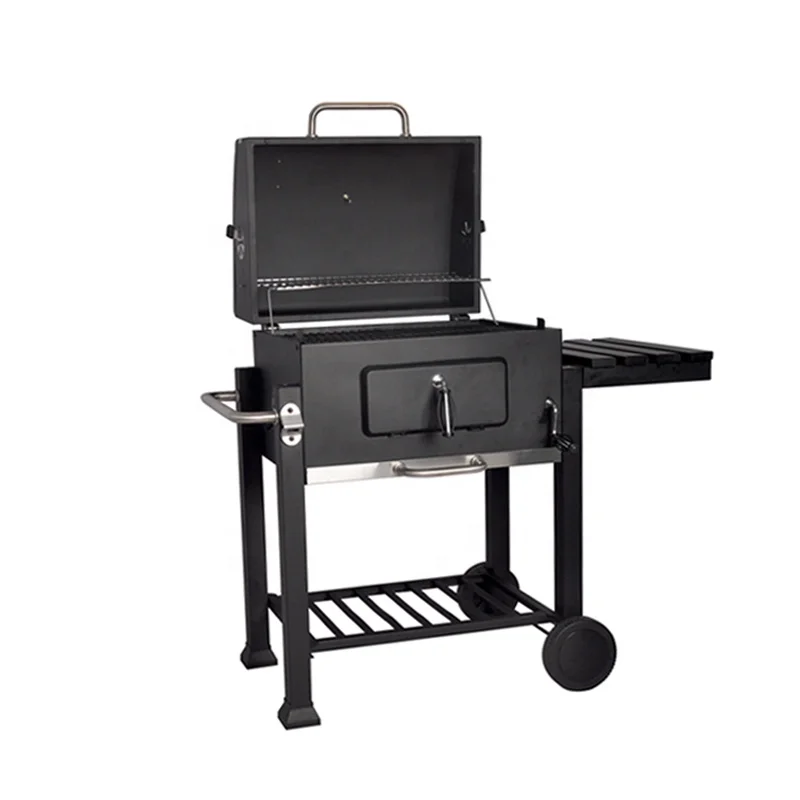 large backyard party Garden charcoal barbecue grill smoker camping outdoor kitchen cart bbq grills trolley with side table