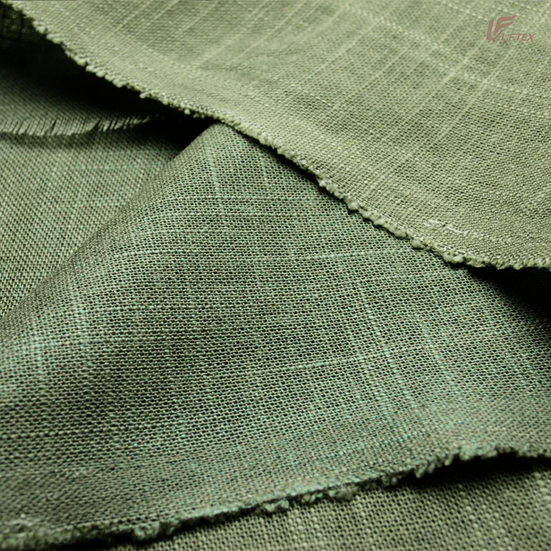 2021 fashion latest new design pattern weave dyed cotton linen fabric