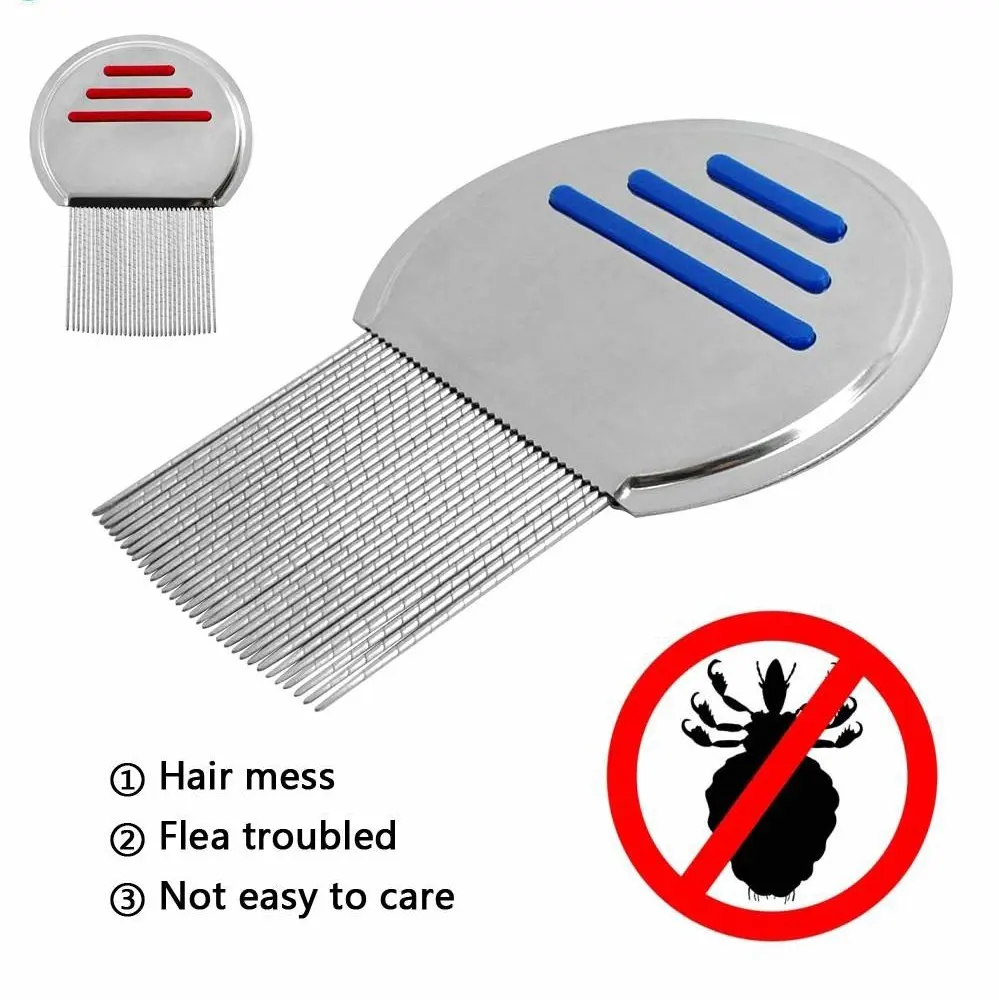 Professional Stainless Steel Super Density Pet Nit Removal Comb Anti Lice Hair Nit Comb Head Lice Comb