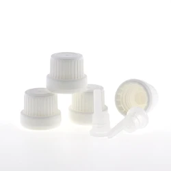 Tamper evident plastic child black resistant dropper cap 18mm with plastic dropper stopper