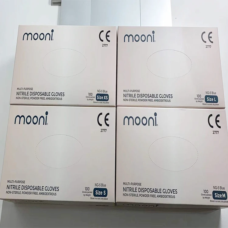 Factory Wholesale cheap examination XS S M L XL blue white black nitrile gloves working powder free nitrile exam gloves