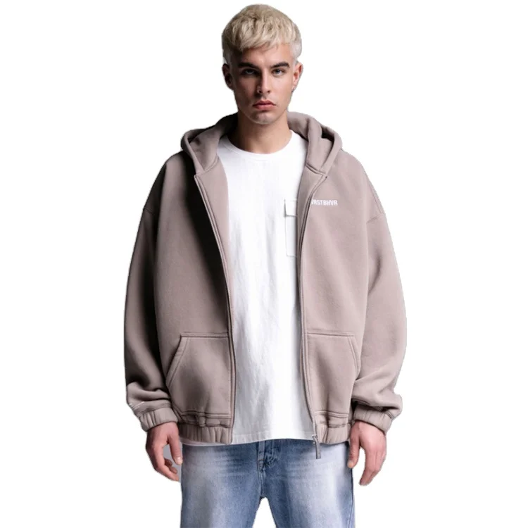 Hoodies for Men Casual Solid Simple Basic Zip-up Hoodie Fashion Wholesale Mens Streetwear Hoodie design OEM Custom