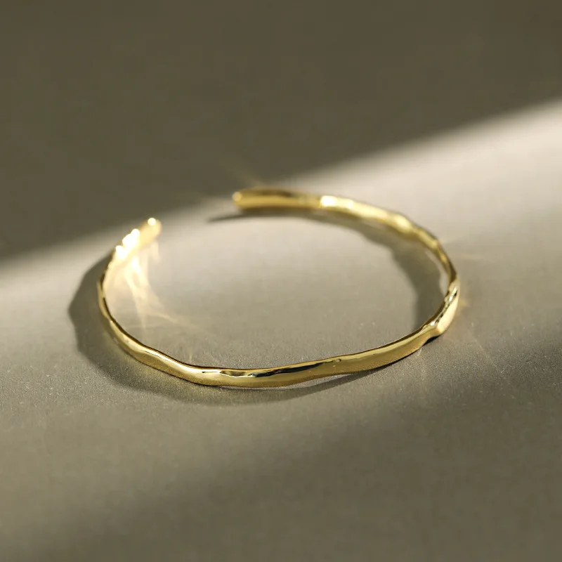 Wholesale S925 sterling silver bracelet irregular charm bangle bracelet