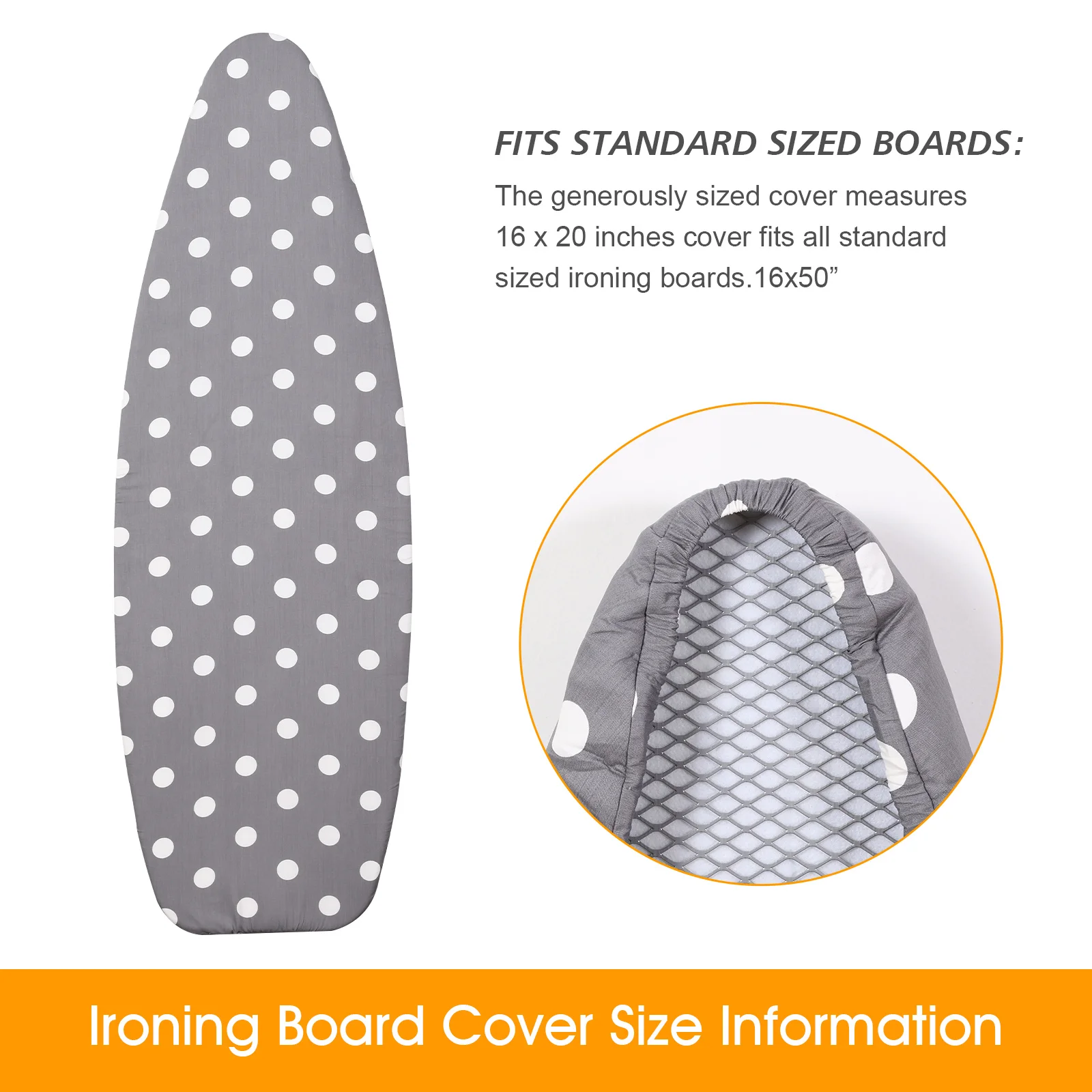 Time2Shop Scorch Resistant Padded Ironing Board Cover Metallic Heavy Duty Heat Reflective 124x38cm (Bubble)