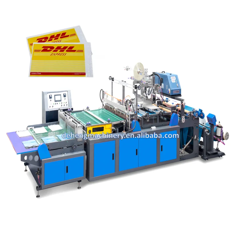 Pre Opened Envelope PE Mailing Bags Making Machine Ups Dhl Express Bag Poly Plastic Courier Bag Making Machine