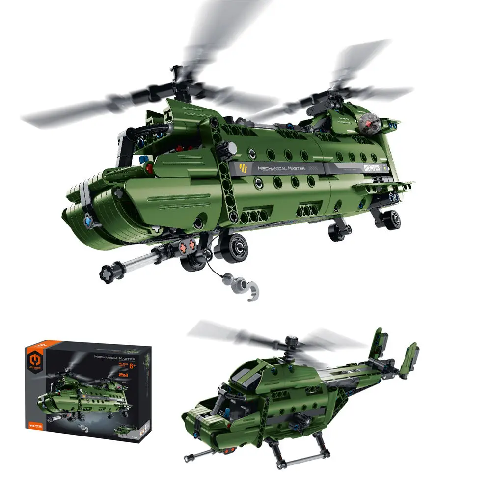 IM.Master Technical Creative Military Helicopter Model Bricks Stem Kit Air Force Weapon Toys For Kids Gifts Building Blocks Sets