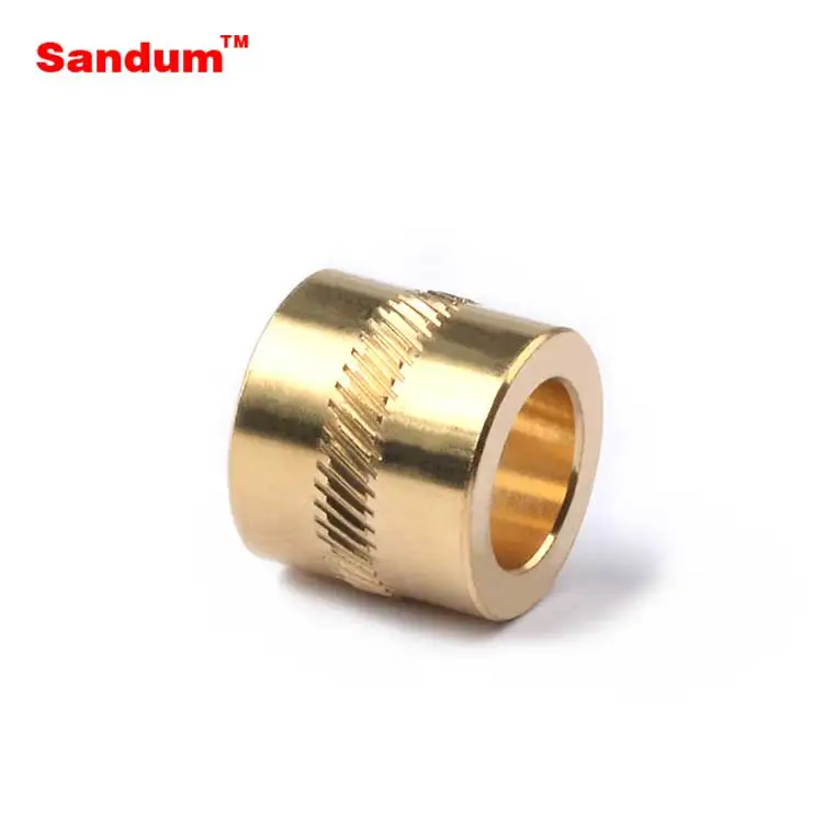 Customized Materials Brass Carbon Steel Aluminum SUS Knurled Limiter Press-in Knurled Bush with Flange for plastic