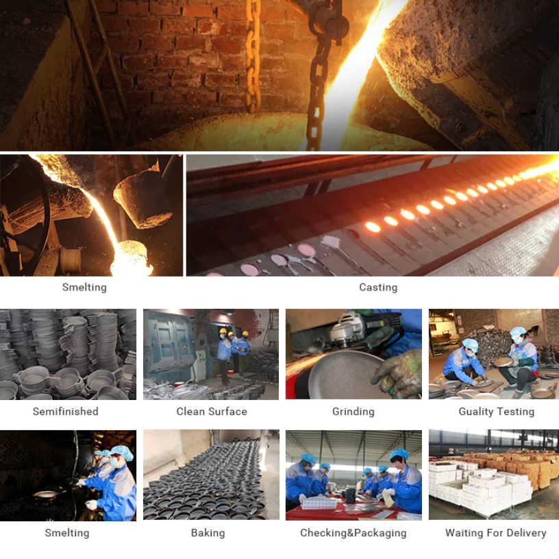 XL CUSTOM LOGO Cast Iron Serving Pot Dutch Oven with Dual Handles  Pre-Seasoned  7-Quart Black