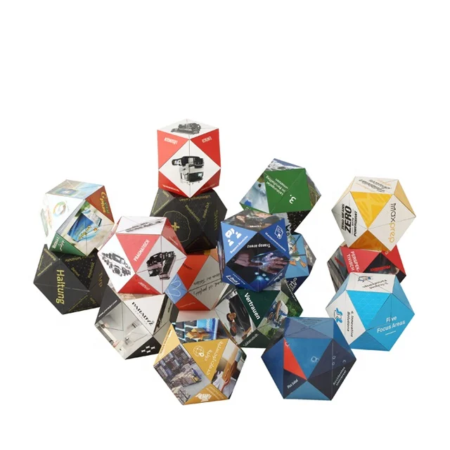
2019 New Eco-Friendly Advertising Promotional Magic Cube custom folding educational puzzle toy 