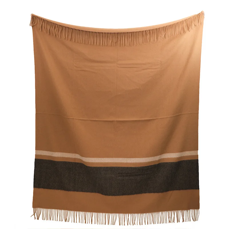 New Design Soft Lambswool Wool Woven Blanket High Quality Custom Design Plaid Sofa Bed Throw Wool Blanket