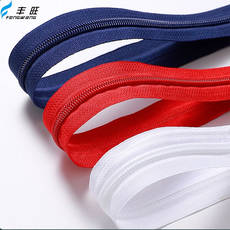 Wholesale Factory 480 Colors Nylon Zipper Bag Parts Garments Accessories 3# 5# 7# 8# 10# Zipper Long Chain Zippers Roll