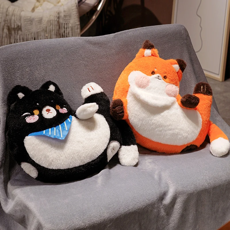 Animal Cushion Cute Soft Cartoon Fox Shark Cat Pillow Blanket for Car