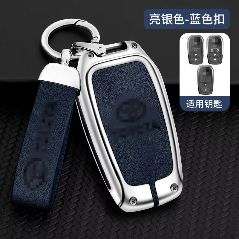 DM Hot selling Metal Car Key Cover for Toyota 3 4 buttons Highlander RAV4 key bag Car Key Case holder accessory