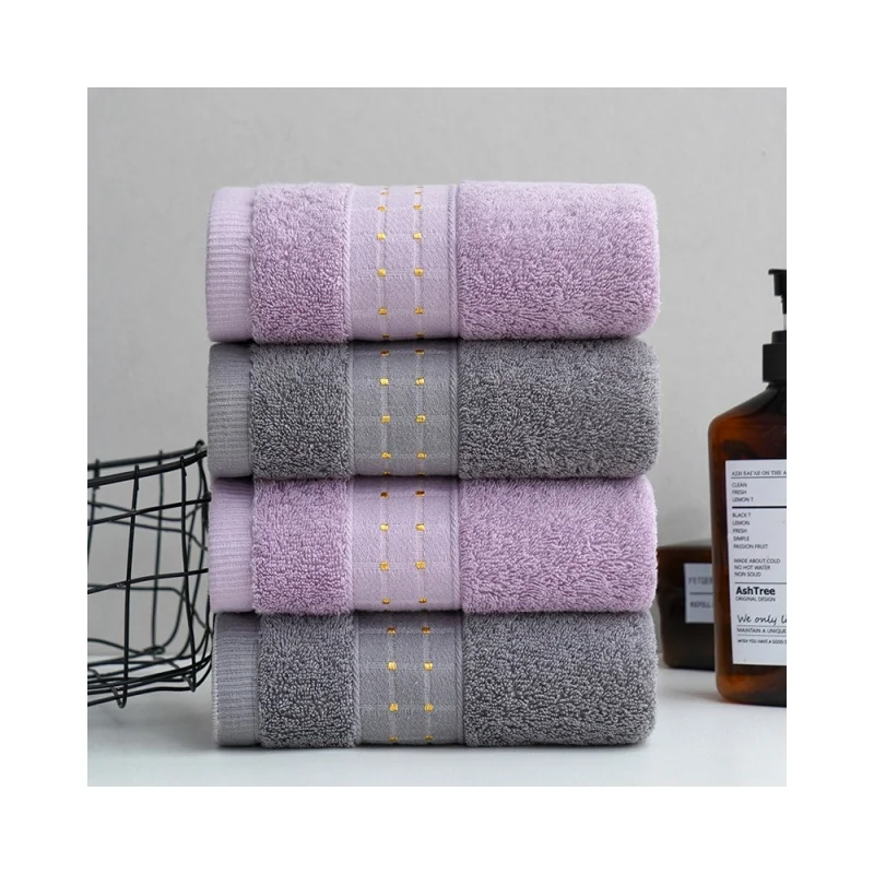 100% Cotton 16s Yarns Embroidered Design Solid Color Towel Sets Luxury Terry Bath Hotel Home Towels for Spa