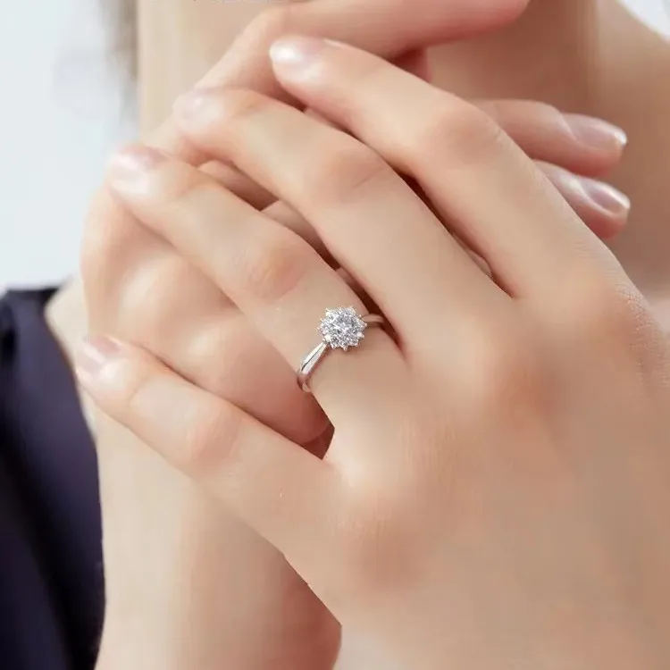 18k Real Diamond Wedding Ring 0.3-0.5 Carat Engagement Ring Lab Solitaire Diamond Ring