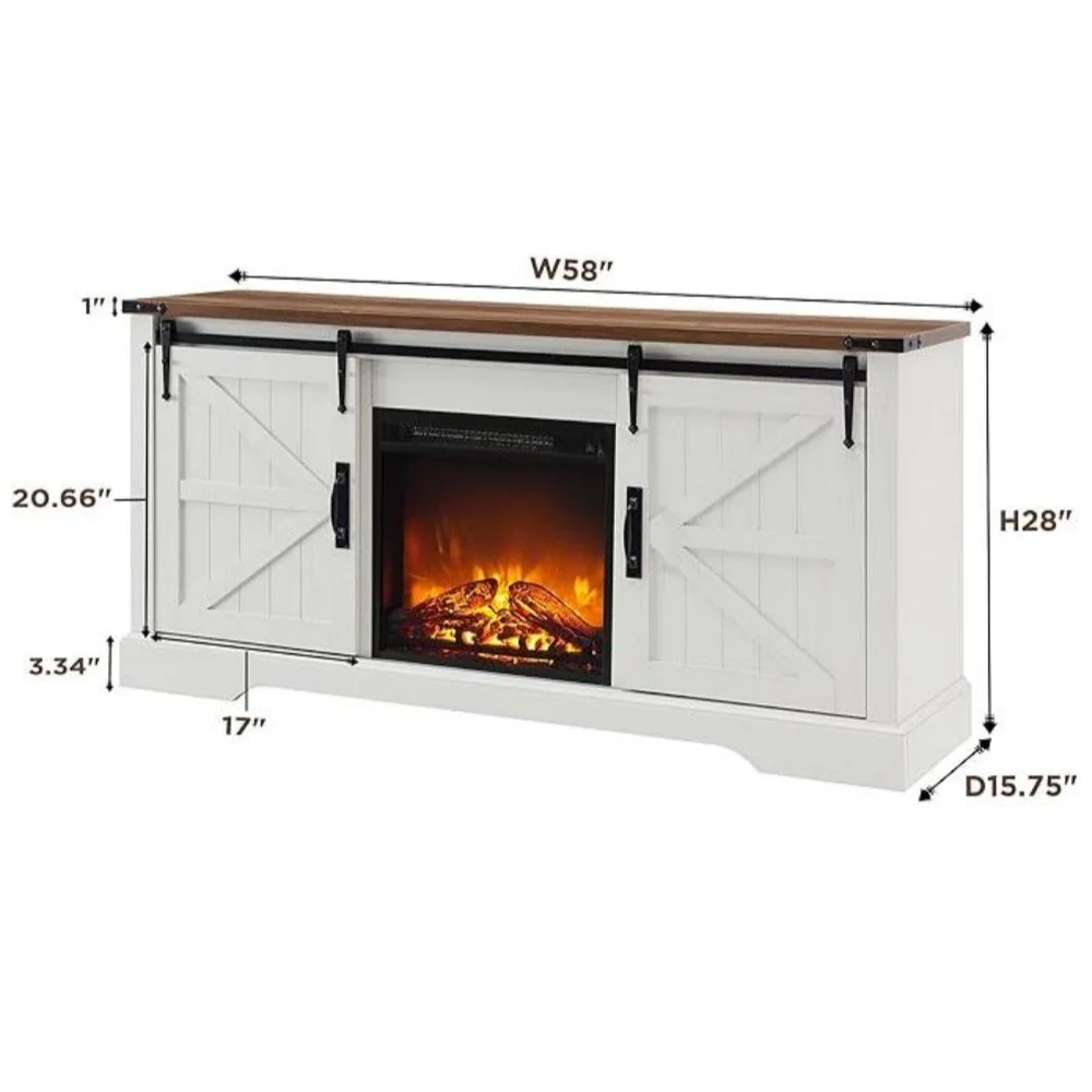 TV stand with fireplace Simple pastoral style TV cabinet TV cabinet