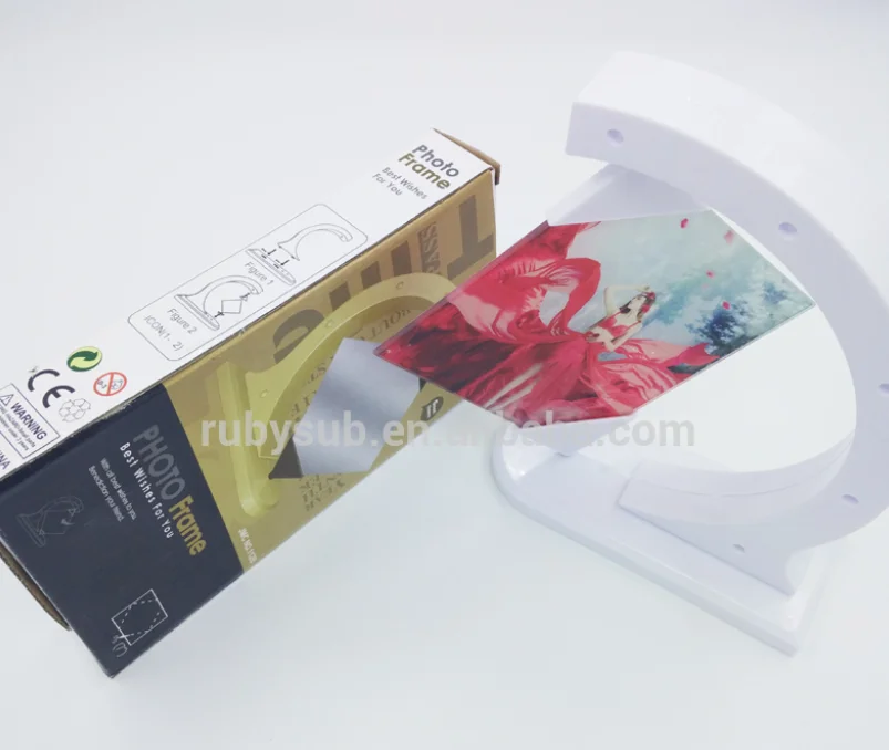 New Design Rotating Glass Photo Frame Sublimation Glass Blank Display Photo Frame in Stock