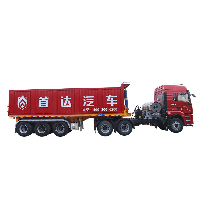 Large rear dump hydraulic trailer truck  rebar transport big truck trailer for sale