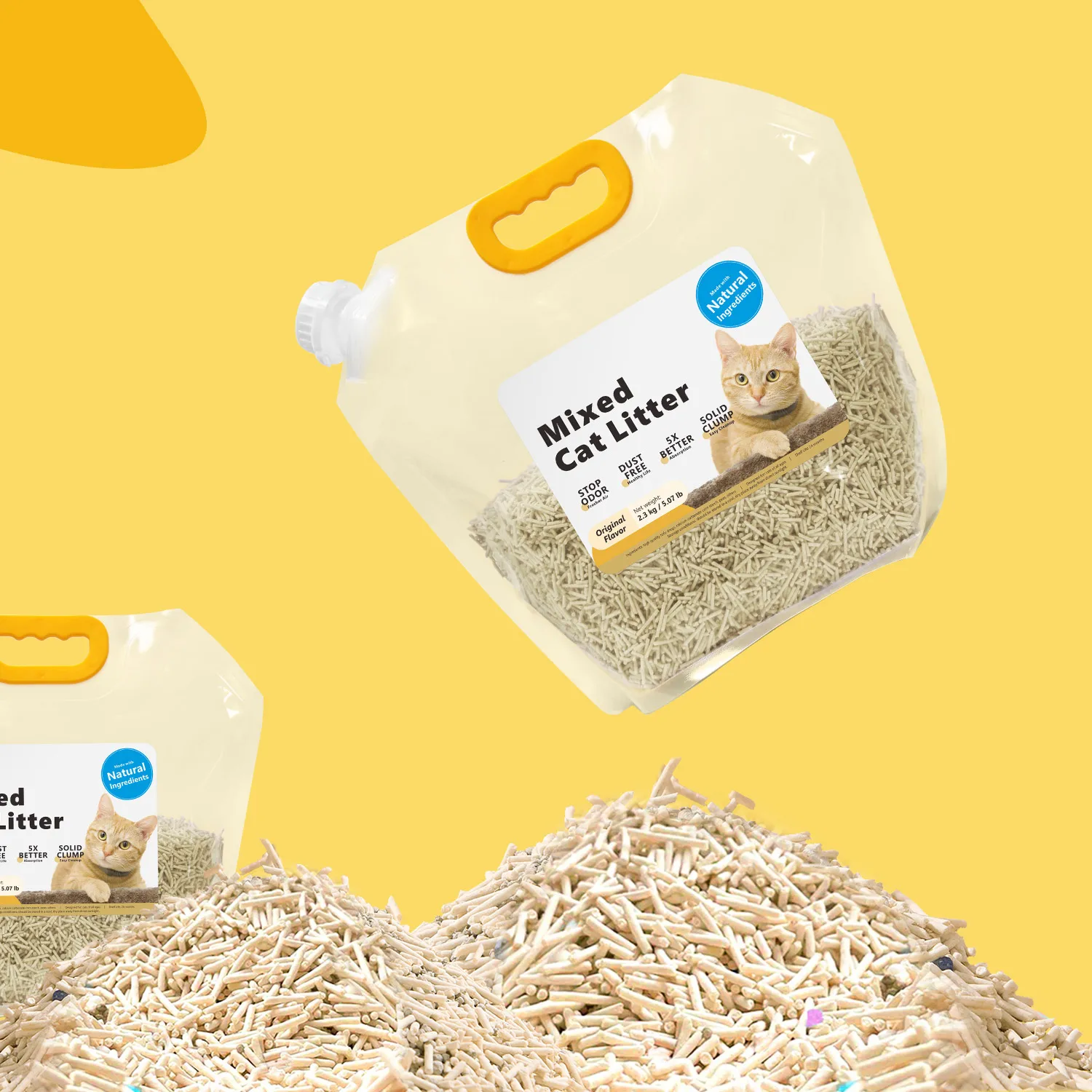 6L Dust Free Fast Clumping Activated Carbon Type Mixed Bentonite Tofu Pet Supplies Cat Litter Sand