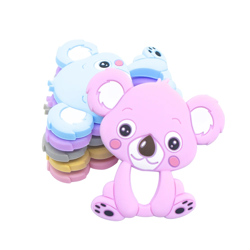 Manufacturer Food Grade Silicone Safety Baby Koala Teething Toy Silicone Teether Beads necklace Nursing Pendant