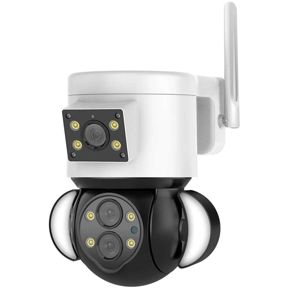 Outdoor Wireless Home Cctv Ptz Doom Security System Camera 4MP Floodlight Security 10X Optical Zoom Dual Lens Camera