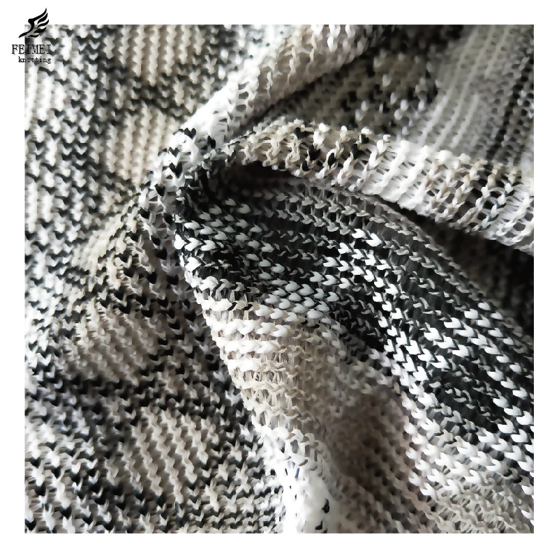 
2020 New Fashion 100 Polyester Knit Embroidery Lace Plaid Jacquard Fabric 