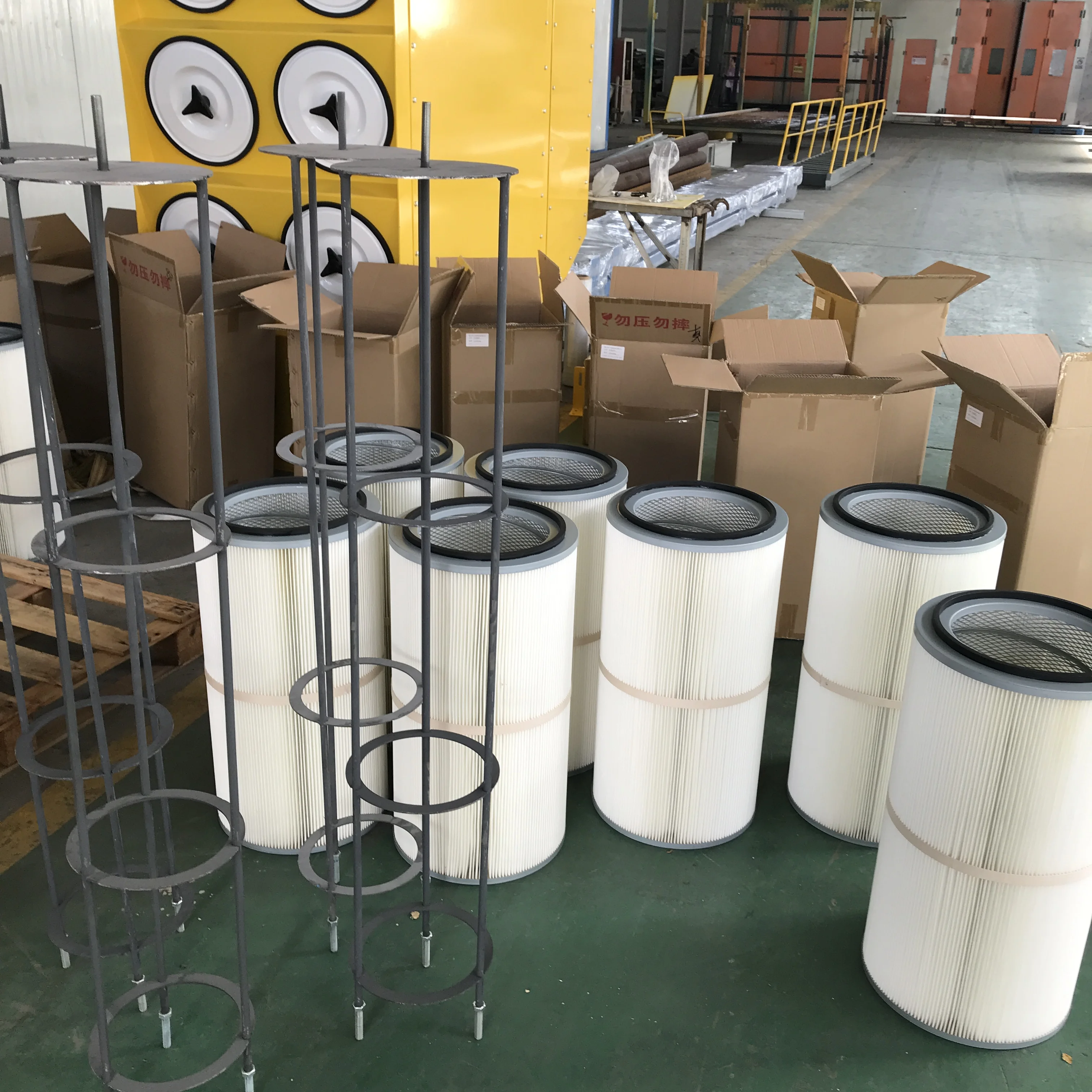 allway brand horizontal hydraulic sawdust wood industrial pulse cartridge filter dust collector